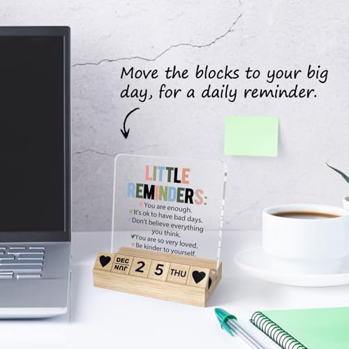 You Are Enough Desk Calendar - Inspirational Acrylic Plaque