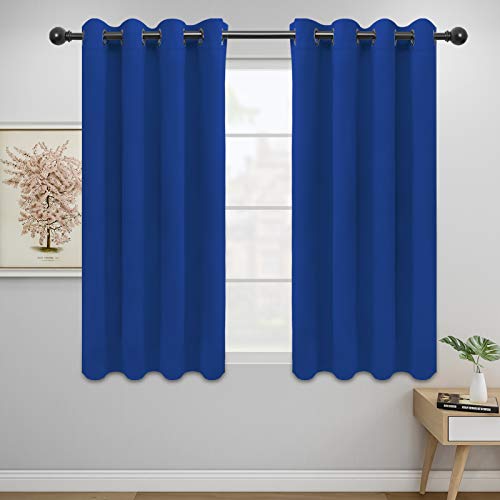 Easy-Going Classic Blue Blackout Curtains 52x46 in | 2 Panels, Thermal Insulated, Noise Reducing Room Darkening Drapes