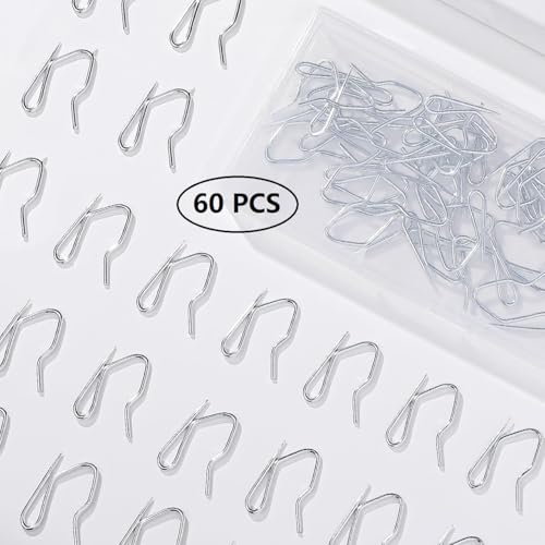 Heavy-Duty Metal Curtain Hooks - 1.2 Inch Rustproof Zinc (60 Pack)