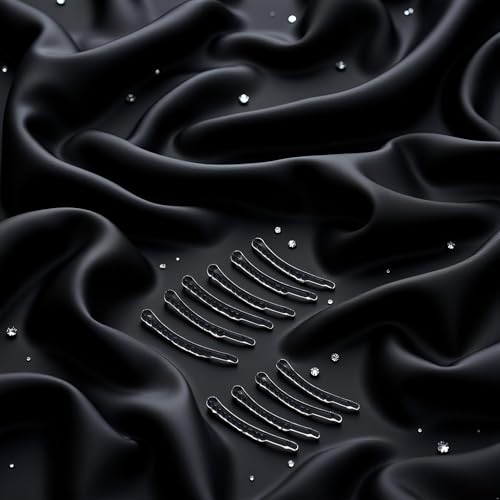 Black Rhinestone Bobby Pins - Sparkly Crystal Hair Pins (20 Pack)