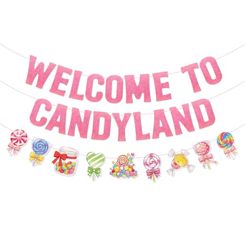 Candyland Birthday Party Banner - Pre-strung Colorful Garland