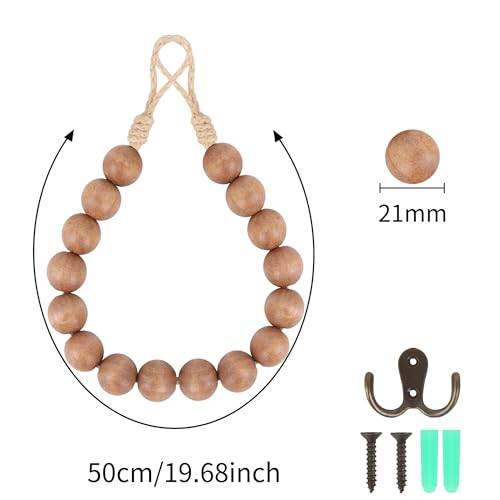 Boho Toilet Paper Holder with Wooden Beads - Coffee Design