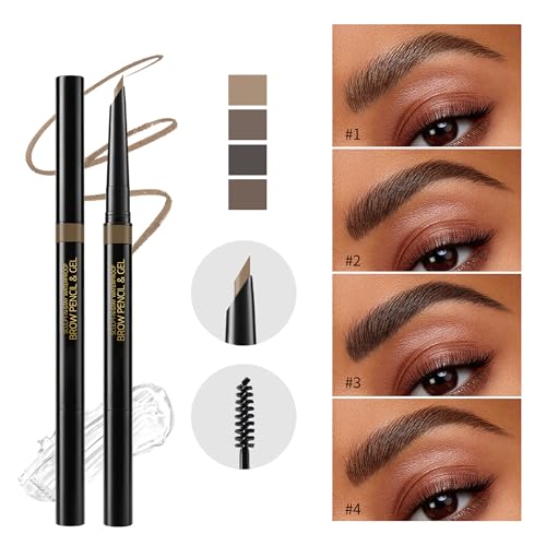 BEUKING Sculpt-N-Stay Waterproof Dual-Ended Eyebrow Pencil & Setting Gel, Shade 04