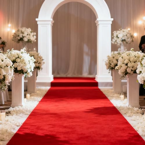 Heavy-Duty Red Carpet Runner 3ft x 20ft Non-Slip Indoor Outdoor Party Event