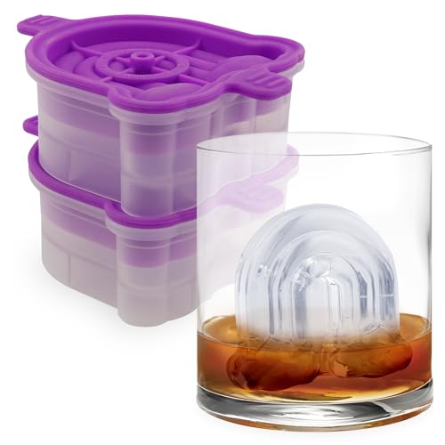 Rainbow Ice Mold Set of 2 - Large, Stackable, Slow Melting Silicone Ice Cubes for Cocktails & Drinks