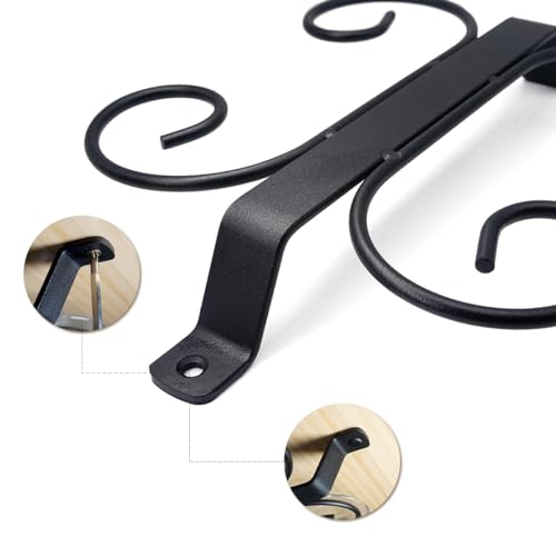 GeLive 9-Inch Black Under Cabinet Wine Glass Holder with 4 Hooks