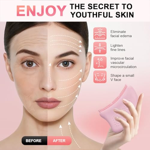 Silicone Lymphatic Face Brush & Gua Sha Tool for Contour and Puffiness