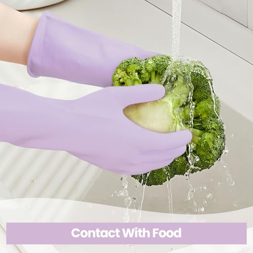 Jsocoah Multicolor Reusable Dishwashing Gloves - 4 Pairs Kitchen & Household Cleaning