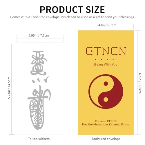 Feng Shui Talisman Temporary Tattoo - Waterproof Spiritual Body Art