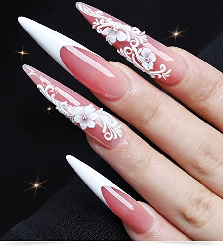 Yimart 300pcs Acrylic Stiletto Nail Tips Refill Size #5 #6 Clear
