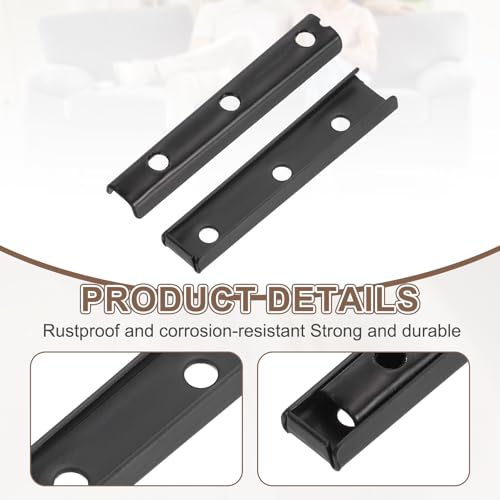 uxcell Sectional Couch Connectors - 75mm Interlocking Sofa Bracket, Black