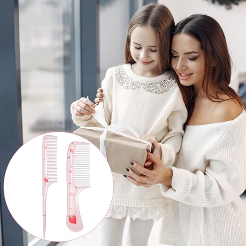 Larrel Toddler Hair Comb Set 2-Piece Pink Strawberry Anti-Static