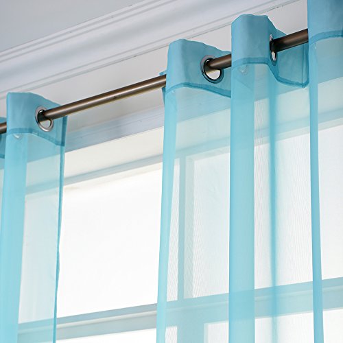 NICETOWN Sheer Curtains 54"W x 84"L - Baby Blue Voile Grommet Panels (Set of 2)