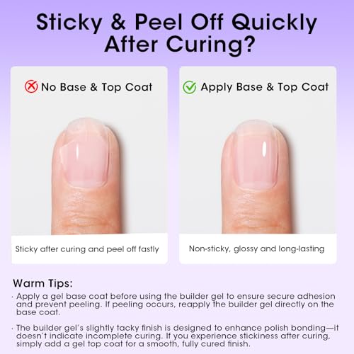 GELLEN Clear Builder Gel for Nails - 18ml Hard Gel for Extensions