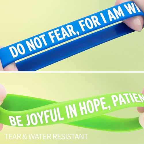 30 Pcs Bulk Inspirational Bible Verse Bracelets - 10 Colors