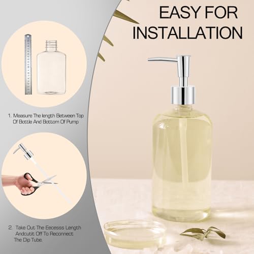 Silver Soap Dispenser Pump Replacement 2-Pack - Universal Fit