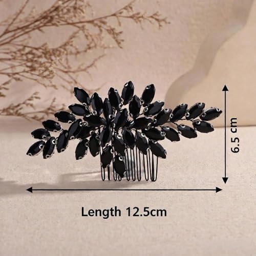 Denifery Gold Crystal Bridal Hair Comb with Rhinestones