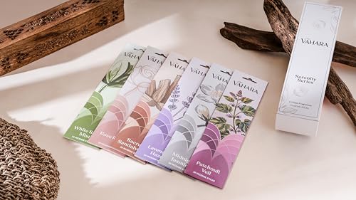 VAHARA Serenity Series Masala Incense Sticks - 6 Hand-Rolled Aromatherapy Scents