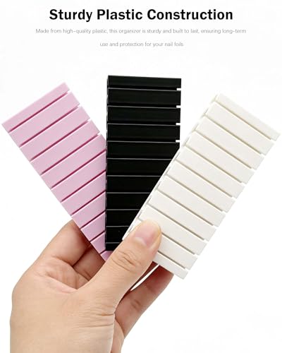 Nail Art Transfer Foil Organizer with Rolling Stick - 10 Slots