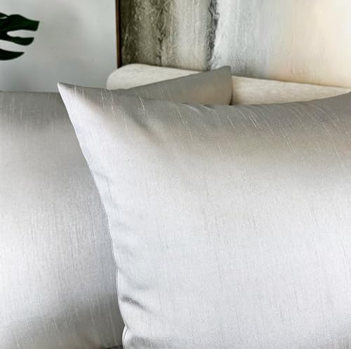 Aiking Home 18x18 Inch Faux Silk Decorative Pillow Cover Silver - Pack of 1