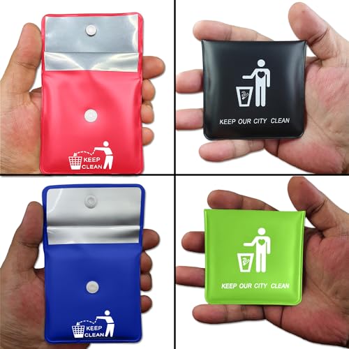 Jeuristic Portable Pocket Ashtray Pouch - Fireproof & Smell Proof (4 Pack)