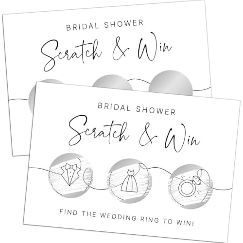 Bridal Shower Scratch-Off Game - Find the Wedding Ring for 25 Guests