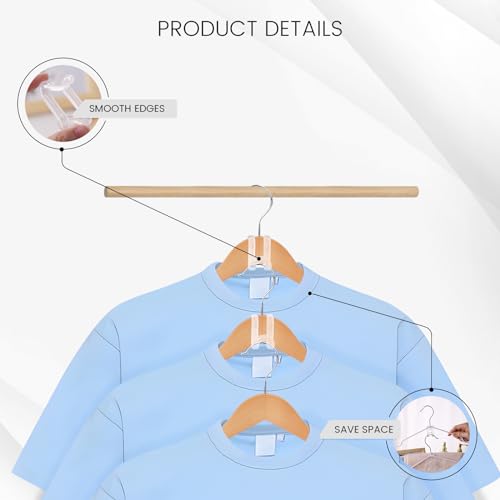 HAKDAY Clear Medium Space-Saving Hanger Connectors - 60PCS Clothes Hooks