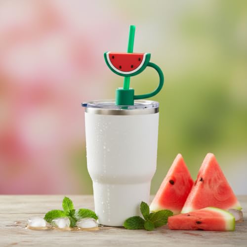 Watermelon Silicone Straw Caps - 10mm Reusable Covers for Straws