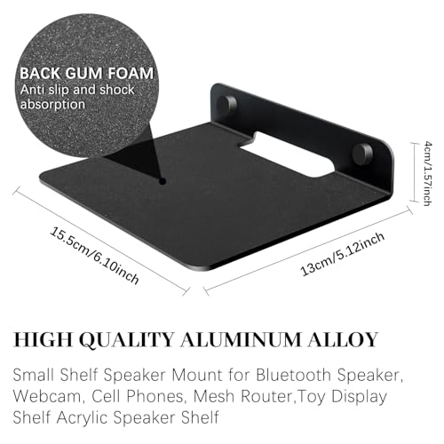 TRINENOX Small Floating Wall Shelf, 6.1 x 5.12 Inch Aluminum Metal Mount