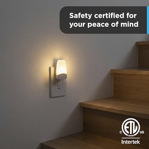 GE Plug-In LED Night Light with Dusk to Dawn Sensor, 2 Pack, Warm White