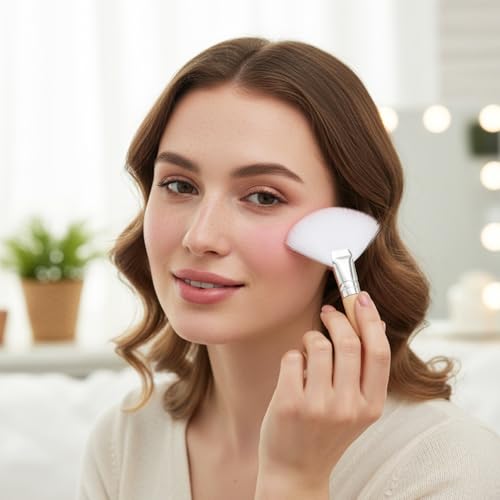 Twisina 2-Piece Fluffy Fan Makeup Brushes Soft Esthetician Face Tools