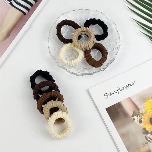 Brvlsoc Soft Polyester Lace Edge Hair Scrunchies with Strong Grip