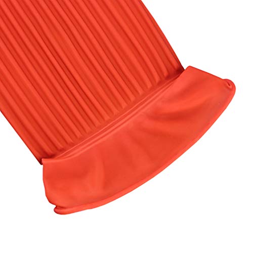 SYROVIA Extra Long Rubber Cleaning Gloves, Puncture Proof, Small 21.7"
