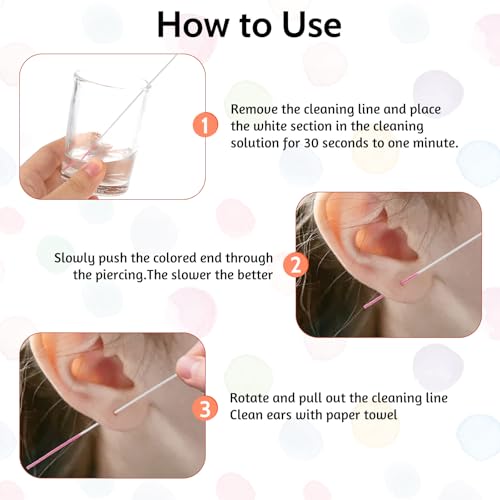 Ear Hole Cleaner Floss - 180 Pcs Disposable Piercing Care Kit