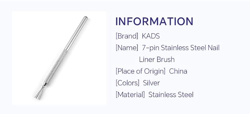 KADS 7-Pin Stainless Steel Nail Art Liner Tool Set for Precision Manicures