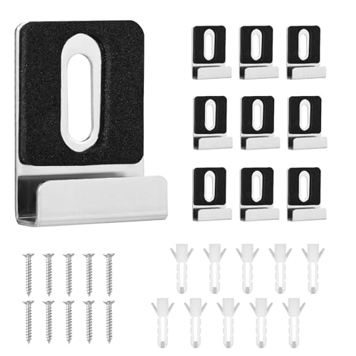 Heavy Duty Metal Mirror Holder Kit - 10pcs with Screws & Rubber Pads