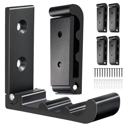 OHIYO Wave Black Heavy Duty Wall Hooks, Space-Saving Aluminum Mounts for Coats & Bags