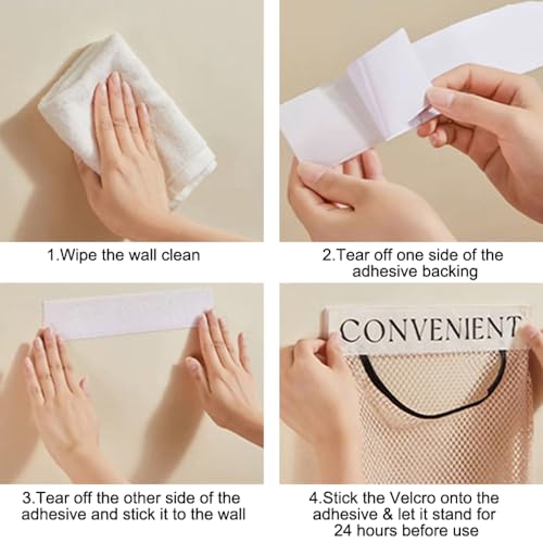 2 Pack Trash Bag Holder Dispenser Sticky Wall Mount Mesh Convenient