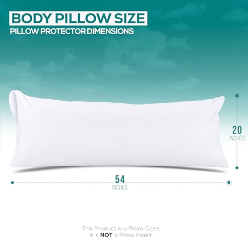 Utopia Bedding White Body Pillow Protectors Set of 2 with Zipper