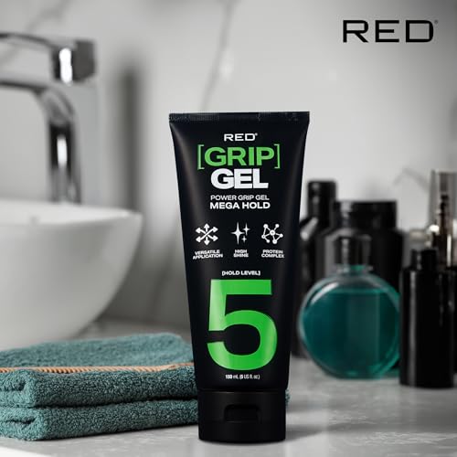 Red by Kiss Power Grip Gel - Mega Hold Edge Control & Curls, 5 oz