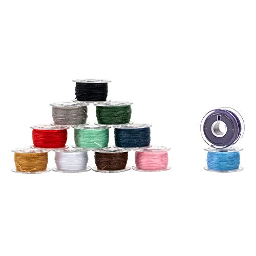 SINGER 21495 Class 15 Transparent Threaded Bobbins - Assorted Colors, 12-Count (Variation: Single)