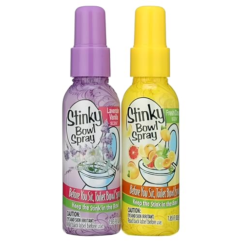Stinky Bowl Toilet Spray Set - 2 Pack Citrus & Lavender Deodorizer 1.85oz