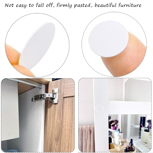 384PCS Self-Adhesive Screw Hole Cover Caps, 15mm PVC Stickers for Furniture
