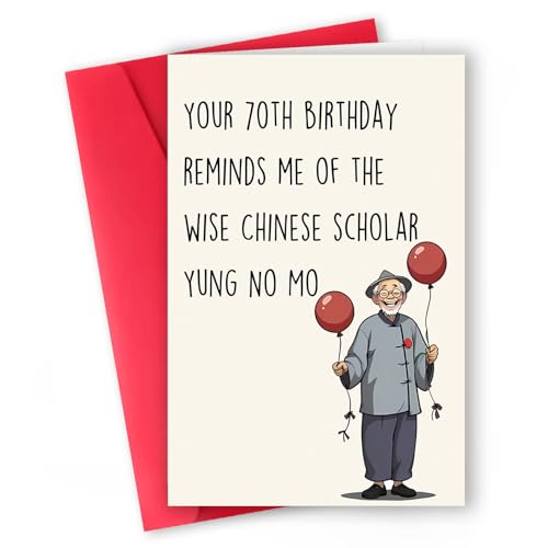 Funny 70th Birthday Card with Envelope for Men & Women