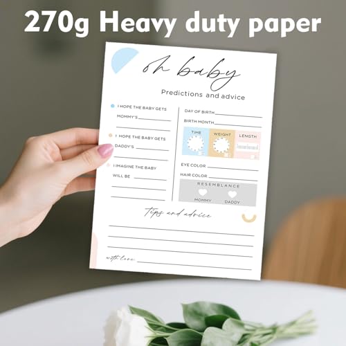 Baby Shower Prediction and Advice Cards - 30 Pack Gender Neutral Keepsake