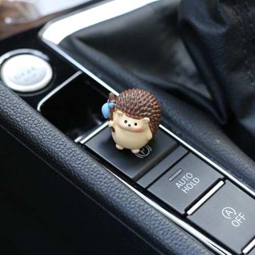 Kiofs 6-Piece Cute Hedgehog Figurines for Car Dashboard Decor
