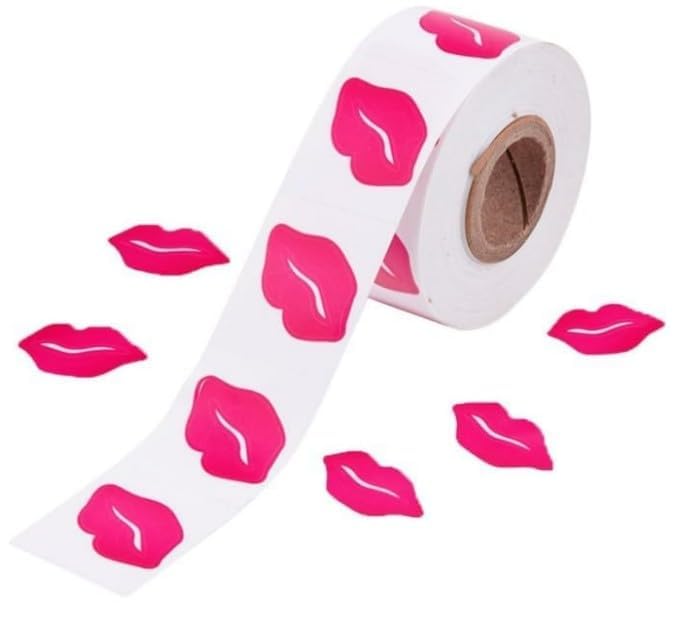 Pink Lip Print Tanning Stickers 500pcs Self-Adhesive Sun Tan Body Decals