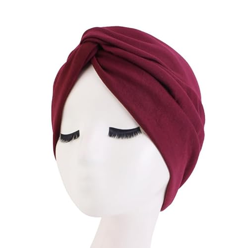 6 Pieces Solid Cotton Women Chemo Hat Stretchy Turban Beanie,Head Wraps Hats Cancer Headwear Beanie Head Covering for Women