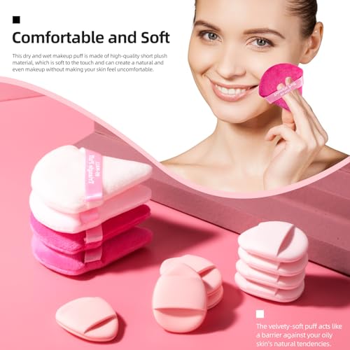 BS-MALL Pink Powder Puff and Mini Makeup Sponge Set - 12 Pack