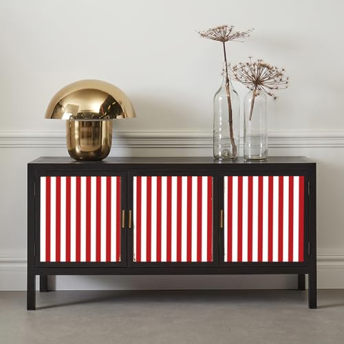 GLOW4U Red Striped Peel and Stick Wallpaper - 17.7x117 Inches